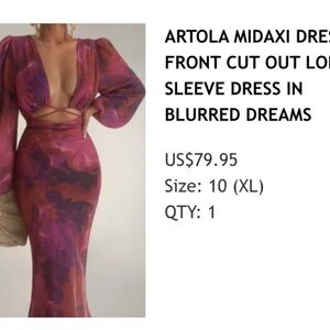 Showpo Artola Midaxi Dress in Blurred Dreams - Purple and Pink
